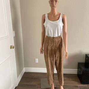 Coldwater Creek fully lined brown trousers with white stitching. Petite med.